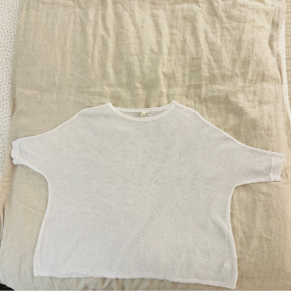 Eileen Fisher Organic Linen Boxy Knit Sweater